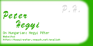 peter hegyi business card