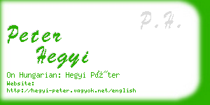 peter hegyi business card